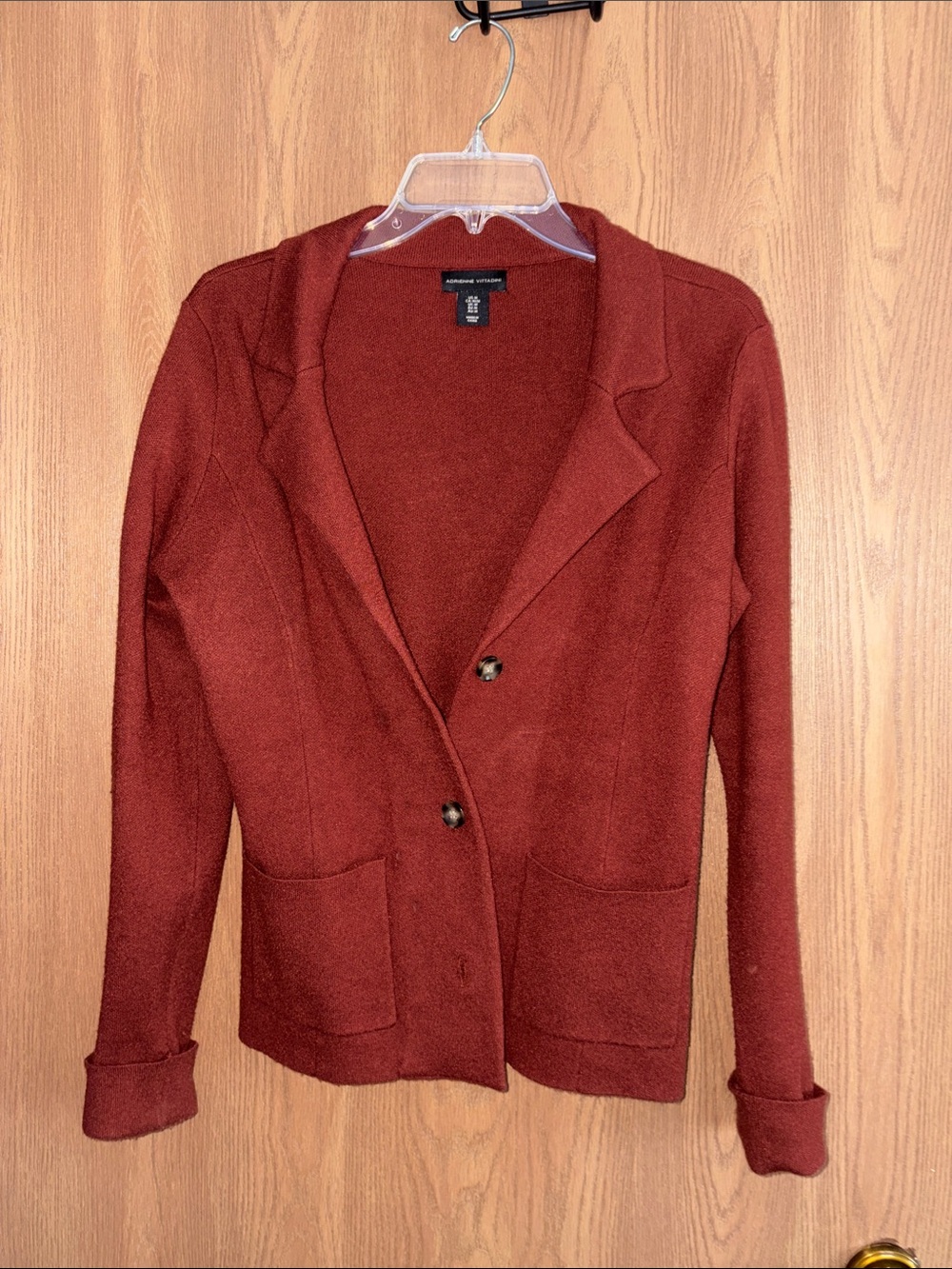 ANTONIO MELANI rust button-front knit blazer